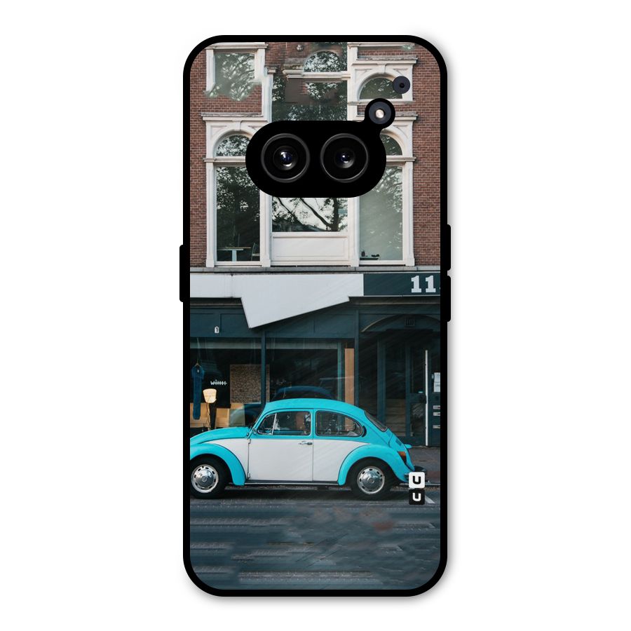 Mini Blue Car Metal Back Case for Nothing Phone 2a