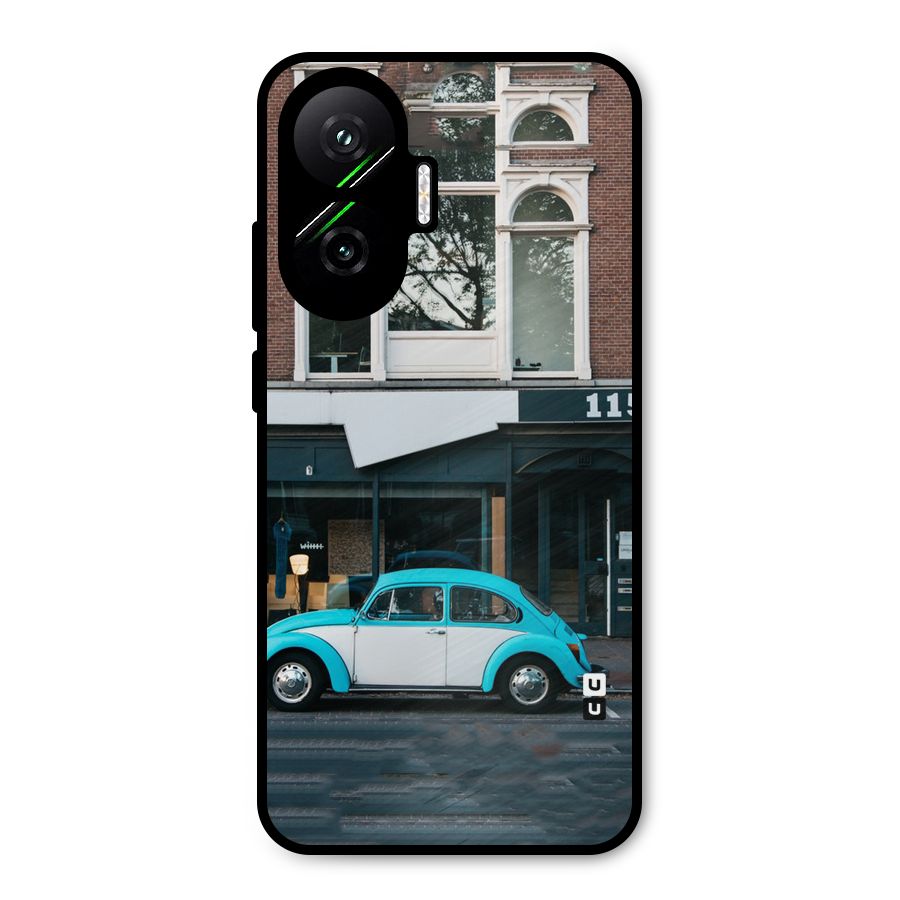 Mini Blue Car Metal Back Case for Poco F7