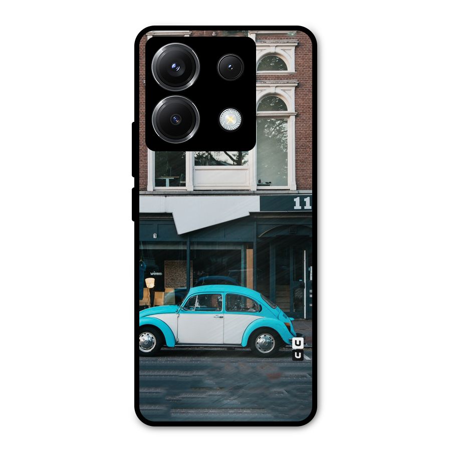 Mini Blue Car Metal Back Case for Poco X6