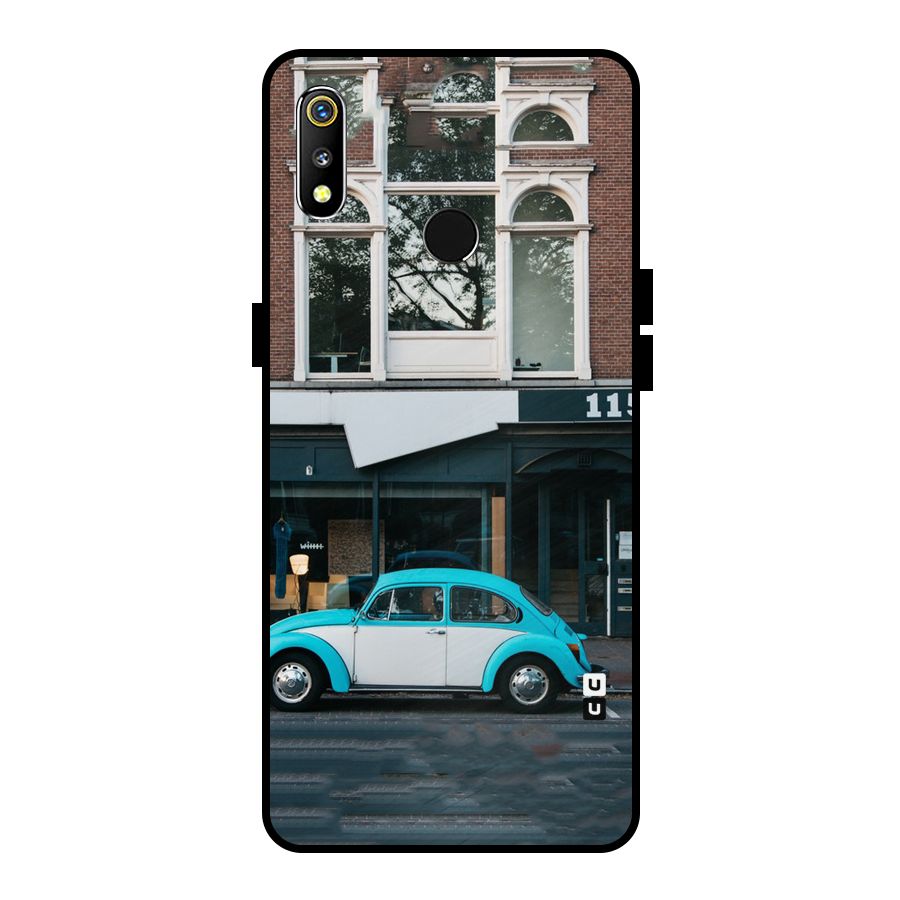 Mini Blue Car Metal Back Case for Realme 3