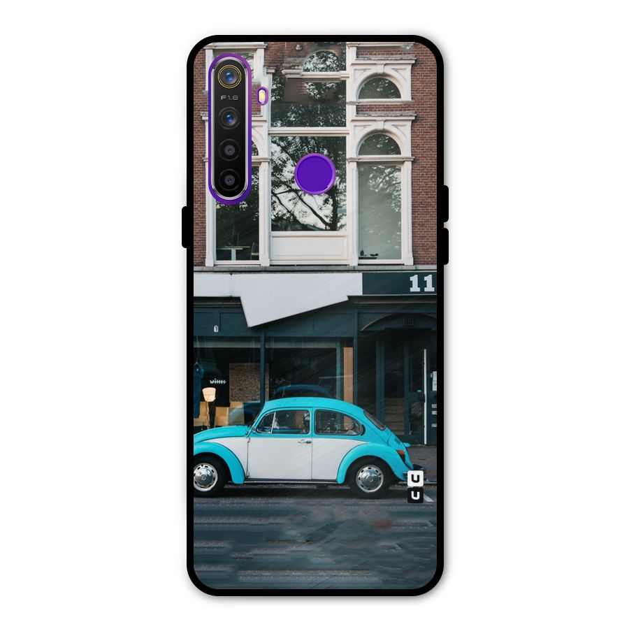 Mini Blue Car Metal Back Case for Realme Narzo 10