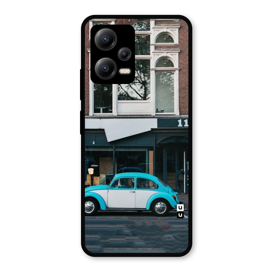 Mini Blue Car Metal Back Case for Redmi Note 12 5G