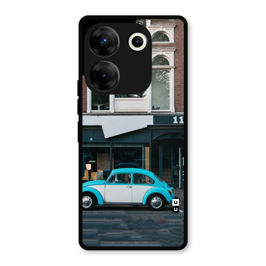 Mini Blue Car Metal Back Case for Tecno Camon 20