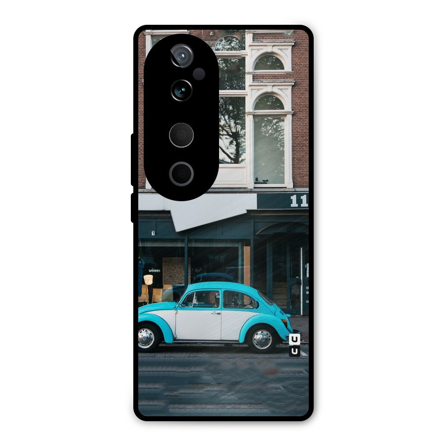 Mini Blue Car Metal Back Case for Vivo T3 Ultra