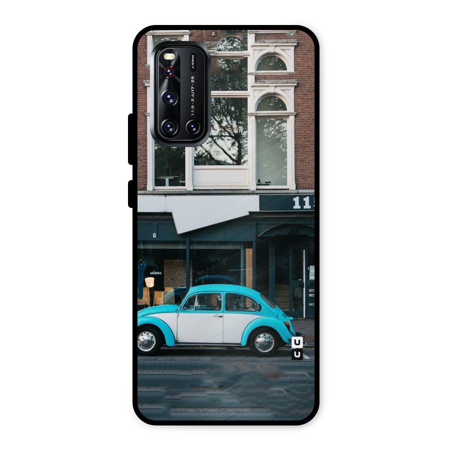 Mini Blue Car Metal Back Case for Vivo V19
