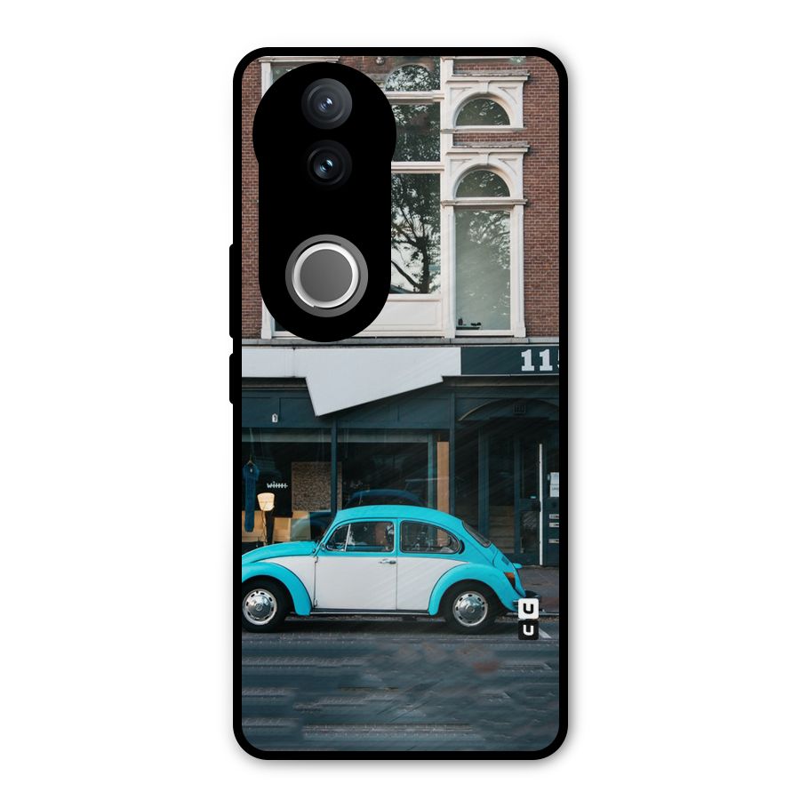 Mini Blue Car Metal Back Case for Vivo V50e