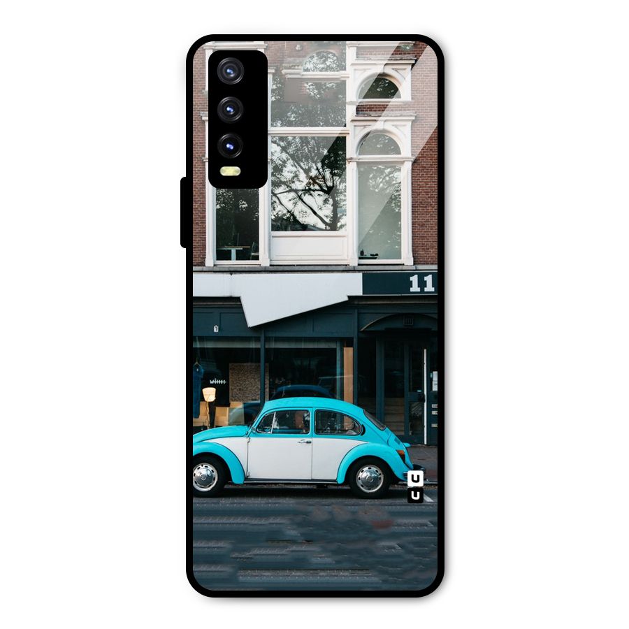 Mini Blue Car Metal Back Case for Vivo Y20