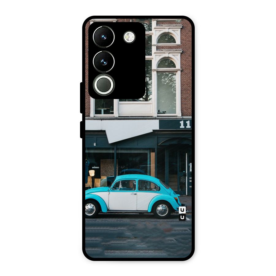 Mini Blue Car Metal Back Case for Vivo Y200