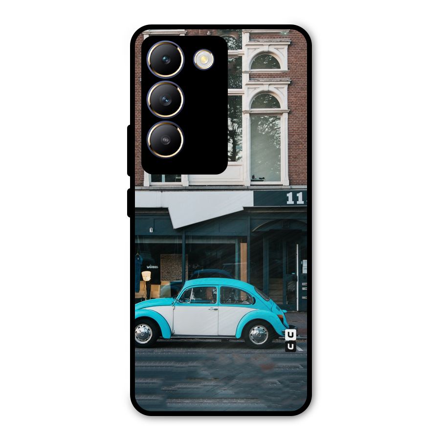 Mini Blue Car Metal Back Case for Vivo Y200e