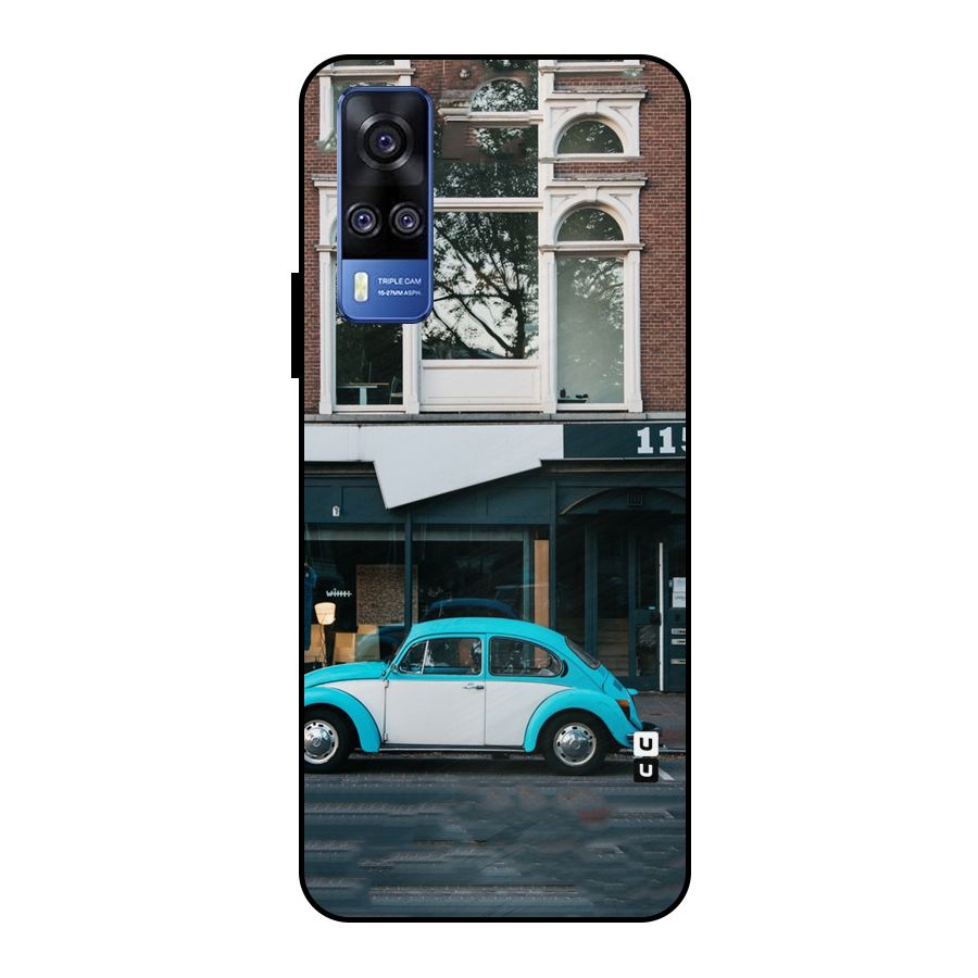 Mini Blue Car Metal Back Case for Vivo Y51