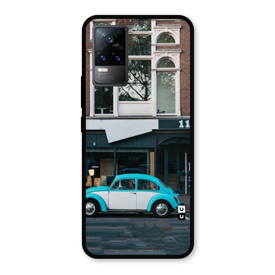 Mini Blue Car Metal Back Case for Vivo Y73