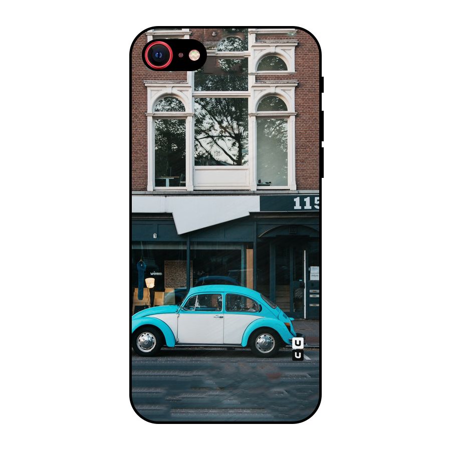 Mini Blue Car Metal Back Case for iPhone SE 2020