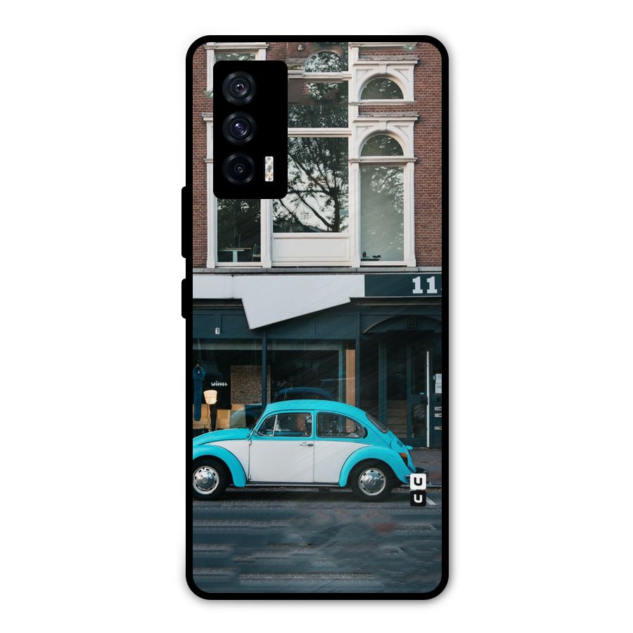 Mini Blue Car Metal Back Case for iQOO 7 5G