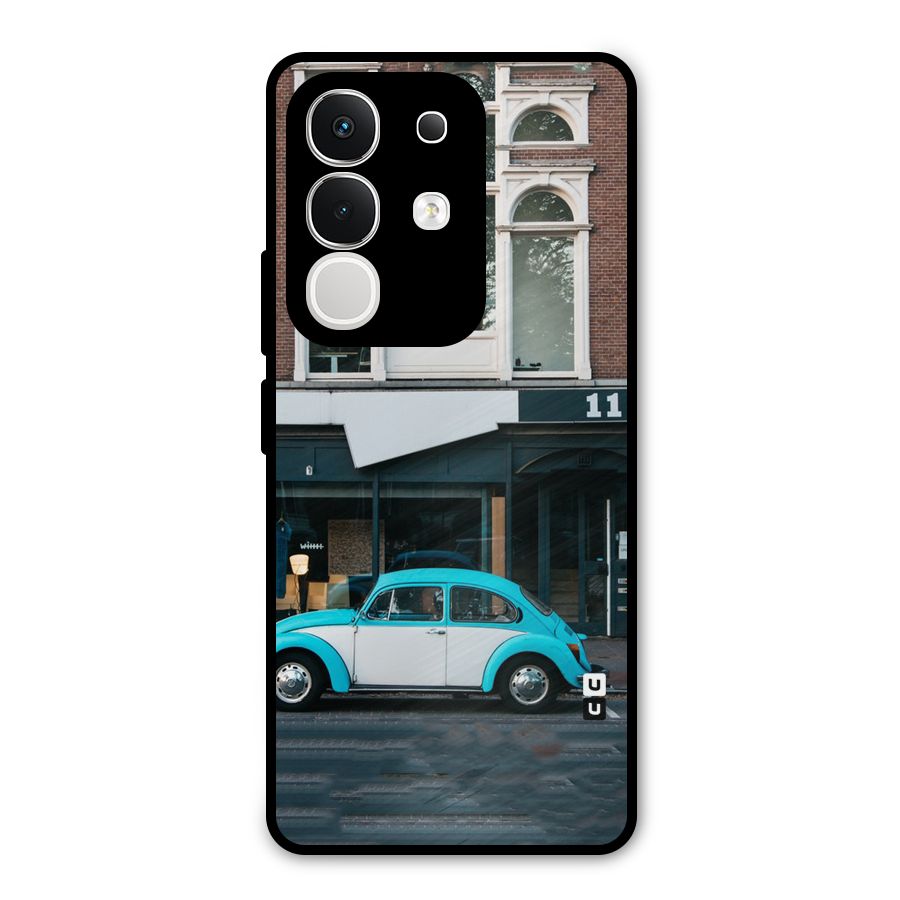 Mini Blue Car Metal Back Case for iQOO Z10x