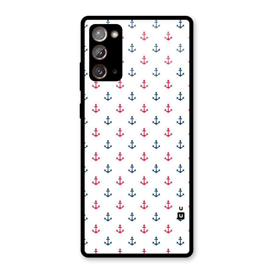 Minimal Anchor Pattern Glass Back Case for Galaxy Note 20