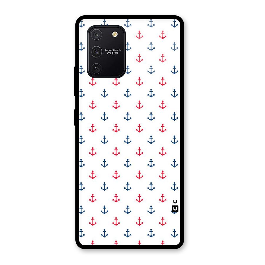 Minimal Anchor Pattern Glass Back Case for Galaxy S10 Lite