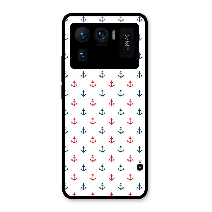 Minimal Anchor Pattern Glass Back Case for Mi 11 Ultra