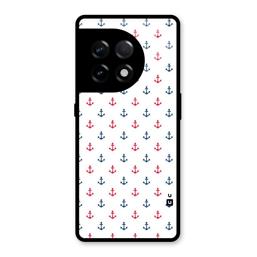 Minimal Anchor Pattern Glass Back Case for OnePlus 11R