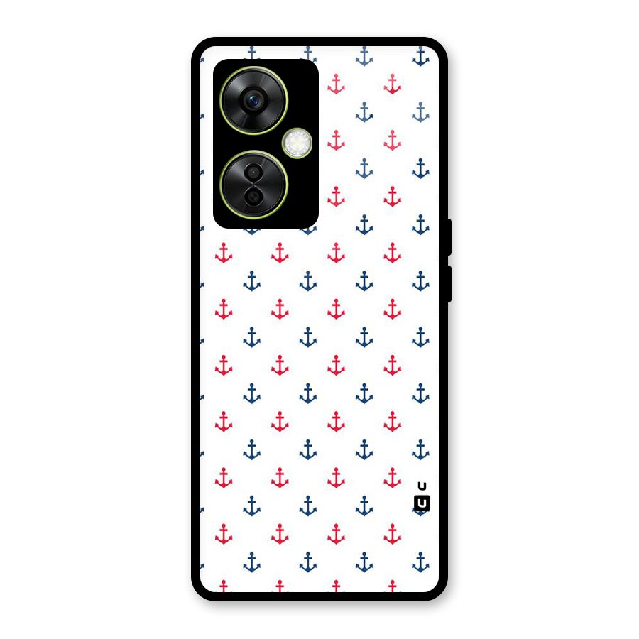 Minimal Anchor Pattern Glass Back Case for OnePlus Nord CE 3 Lite