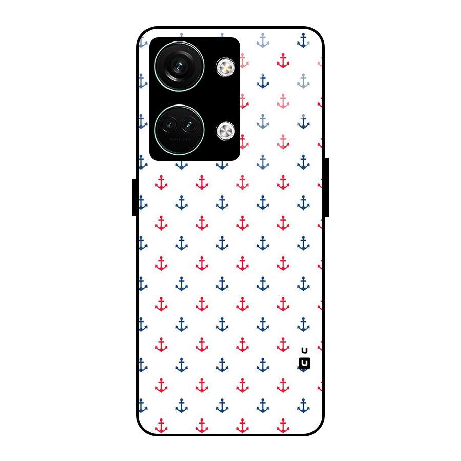 Minimal Anchor Pattern Glass Back Case for Oneplus Nord 3
