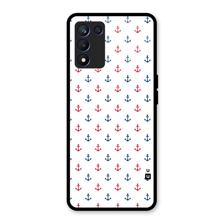 Minimal Anchor Pattern Glass Back Case for Realme 9 5G Speed