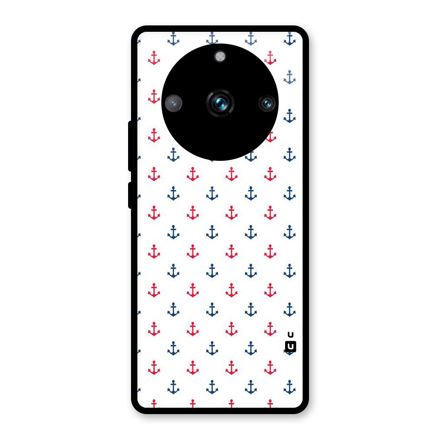 Minimal Anchor Pattern Glass Back Case for Realme Narzo 60 Pro