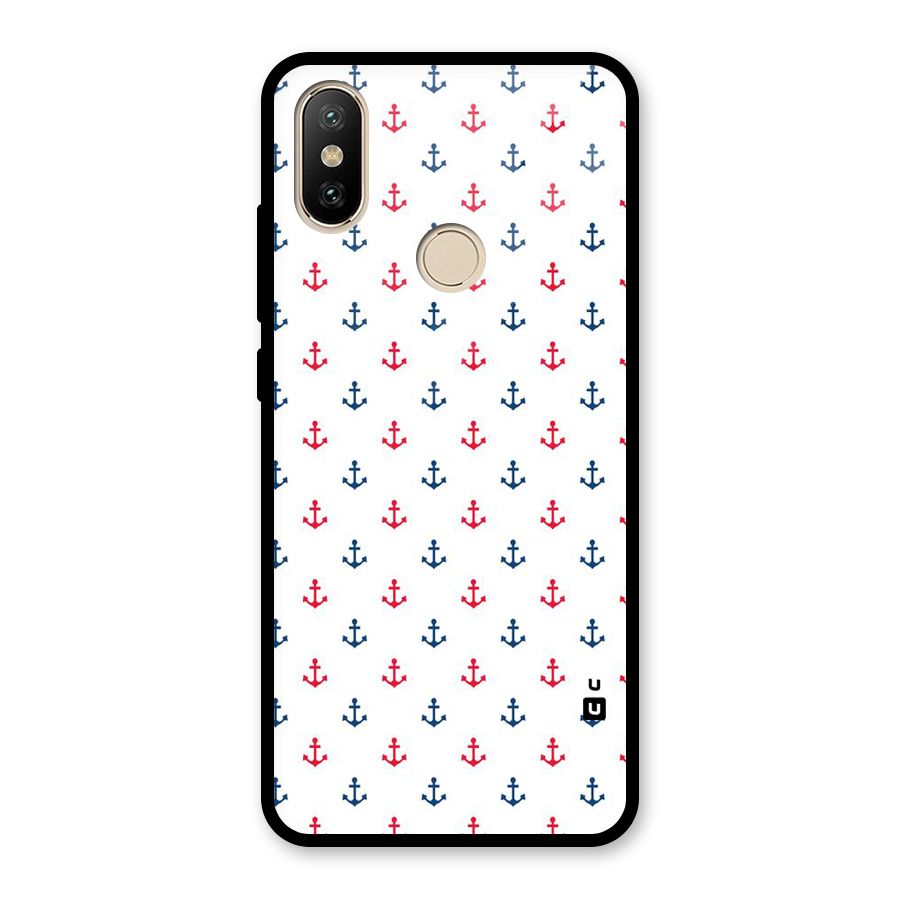 Minimal Anchor Pattern Glass Back Case for Redmi A2