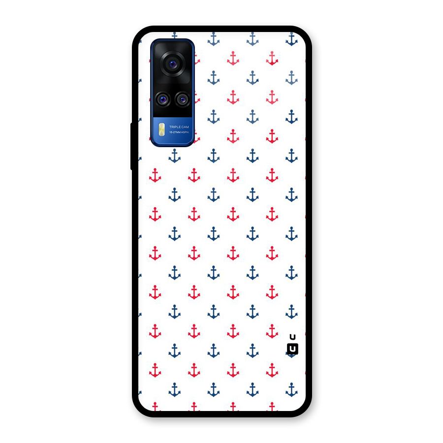 Minimal Anchor Pattern Glass Back Case for Vivo Y31