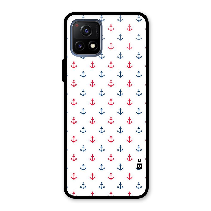 Minimal Anchor Pattern Glass Back Case for Vivo Y72 5G
