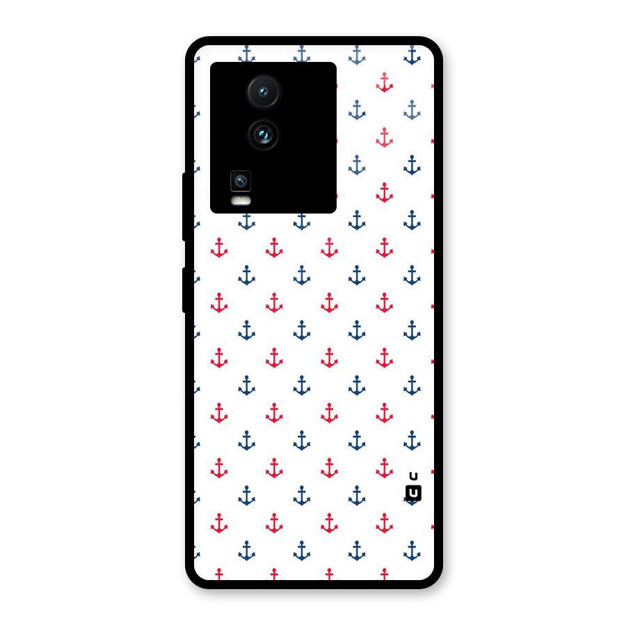 Minimal Anchor Pattern Glass Back Case for Vivo iQOO Neo 7