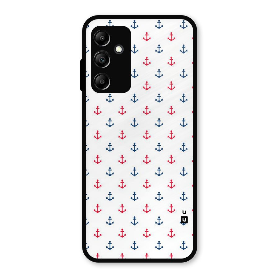 Minimal Anchor Pattern Metal Back Case for Galaxy A14 5G