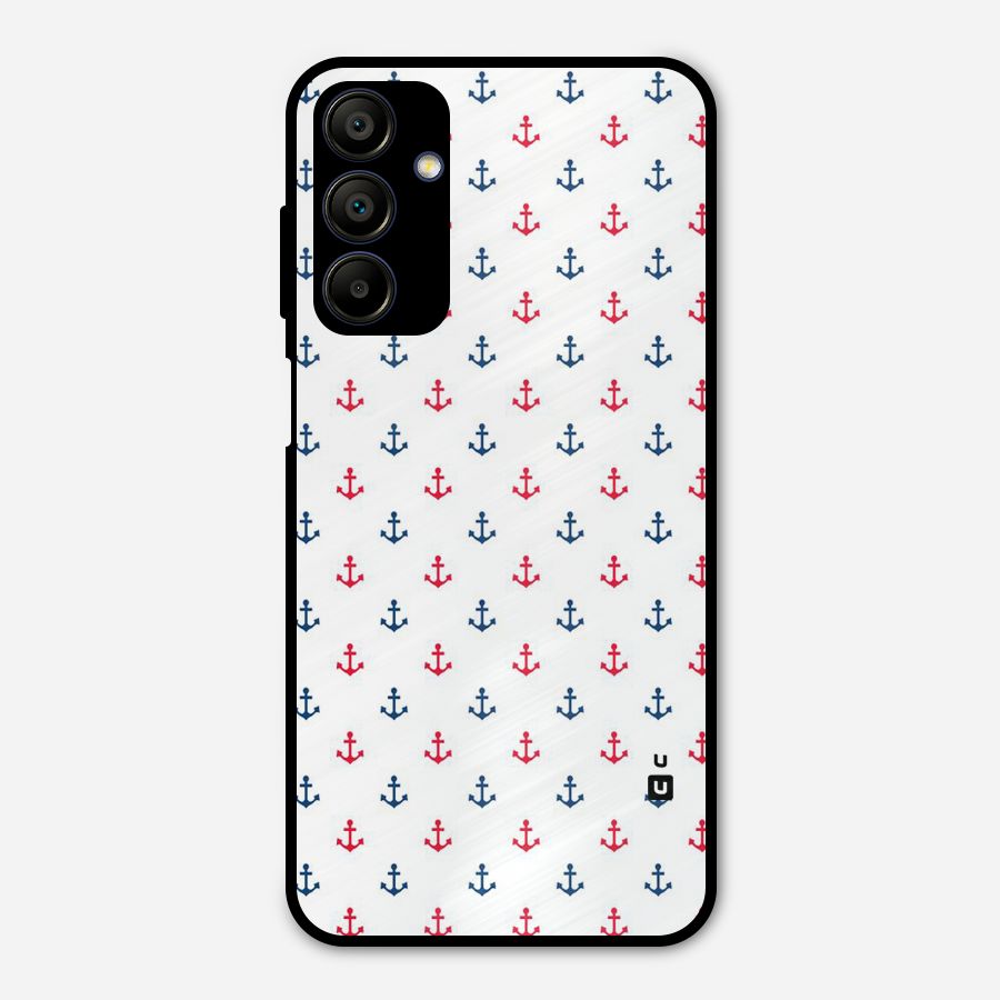 Minimal Anchor Pattern Metal Back Case for Galaxy A15 5G