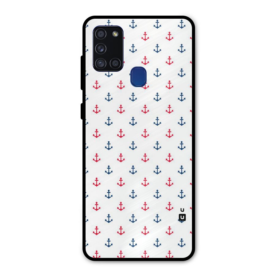 Minimal Anchor Pattern Metal Back Case for Galaxy A21s