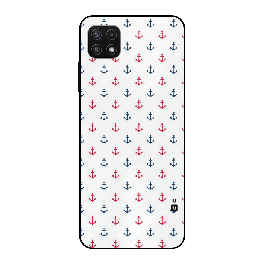 Minimal Anchor Pattern Metal Back Case for Galaxy A22 5G