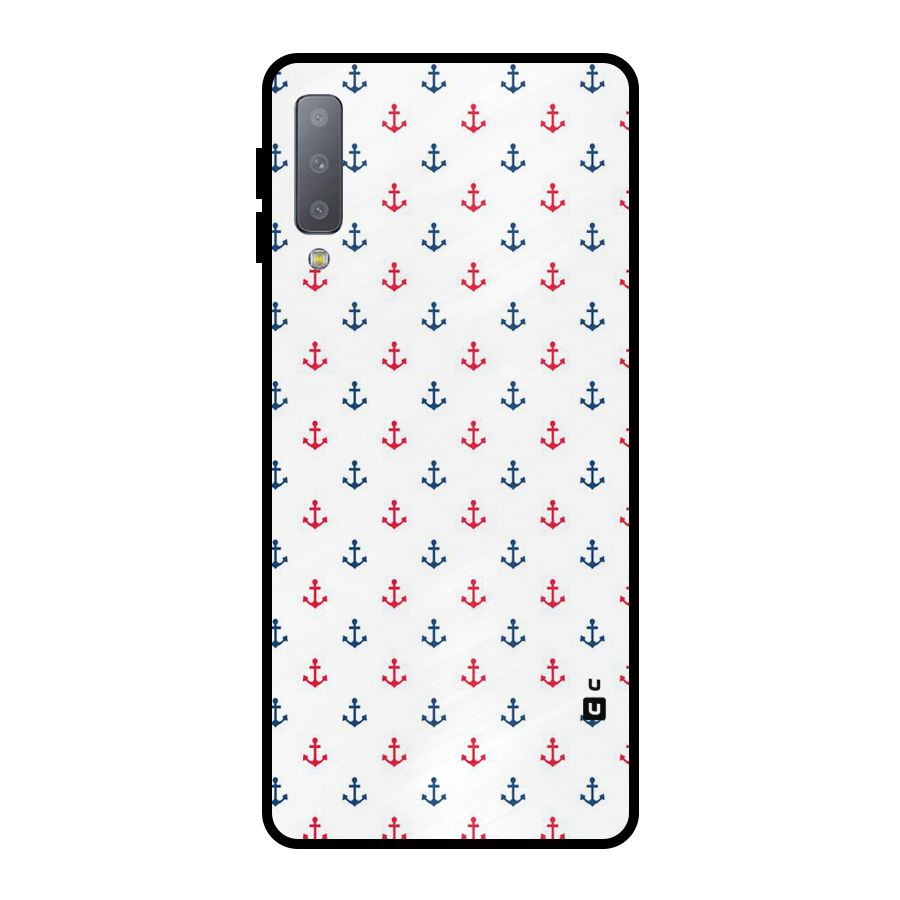 Minimal Anchor Pattern Metal Back Case for Galaxy A7 (2018)