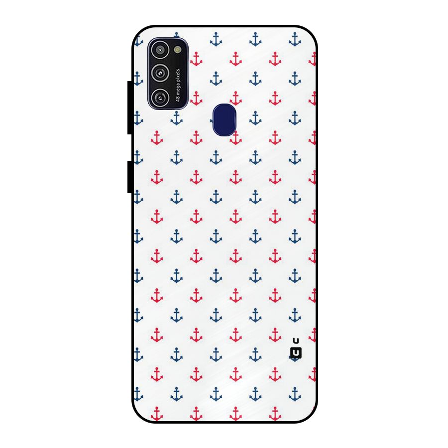 Minimal Anchor Pattern Metal Back Case for Galaxy M30s