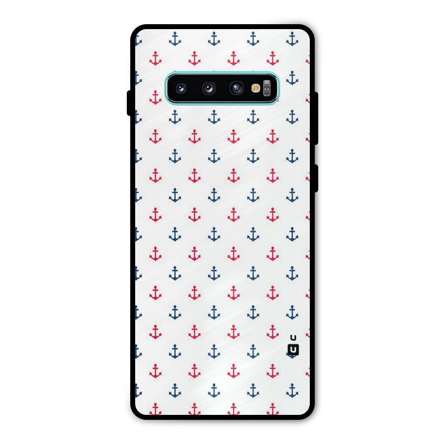 Minimal Anchor Pattern Metal Back Case for Galaxy S10 Plus