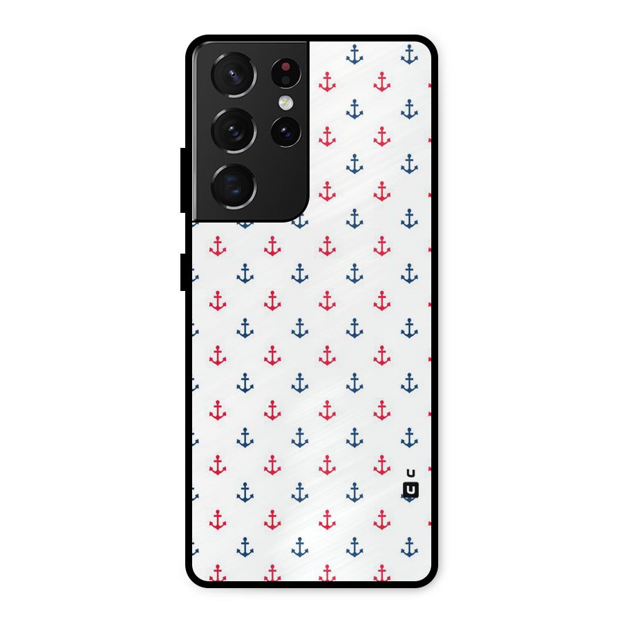 Minimal Anchor Pattern Metal Back Case for Galaxy S21 Ultra 5G