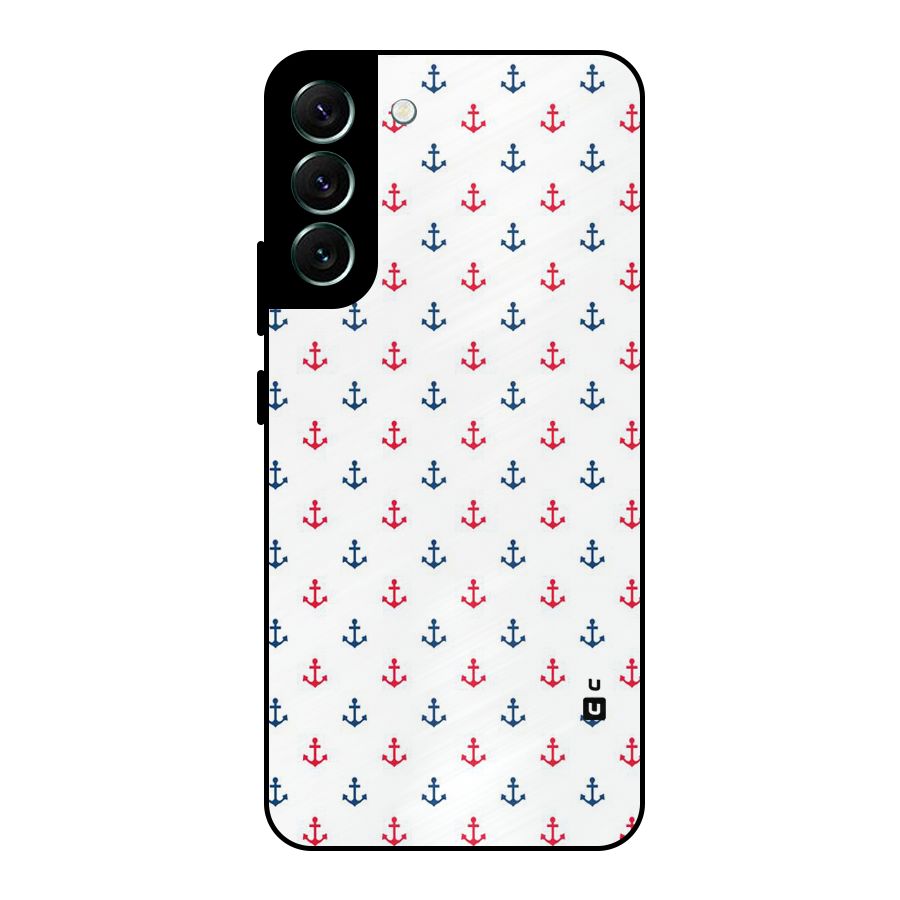 Minimal Anchor Pattern Metal Back Case for Galaxy S22 Plus 5G