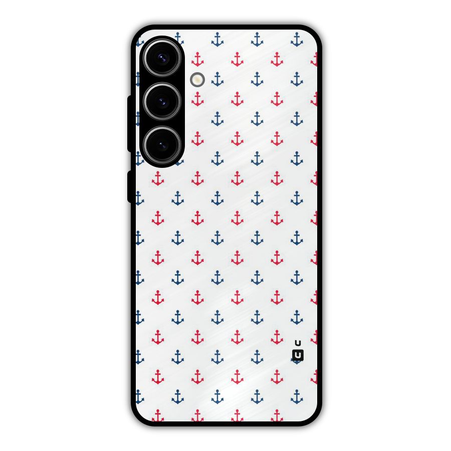 Minimal Anchor Pattern Metal Back Case for Galaxy S24 Plus