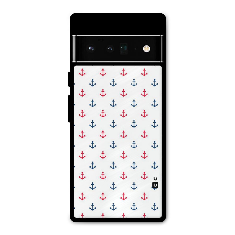 Minimal Anchor Pattern Metal Back Case for Google Pixel 6 Pro