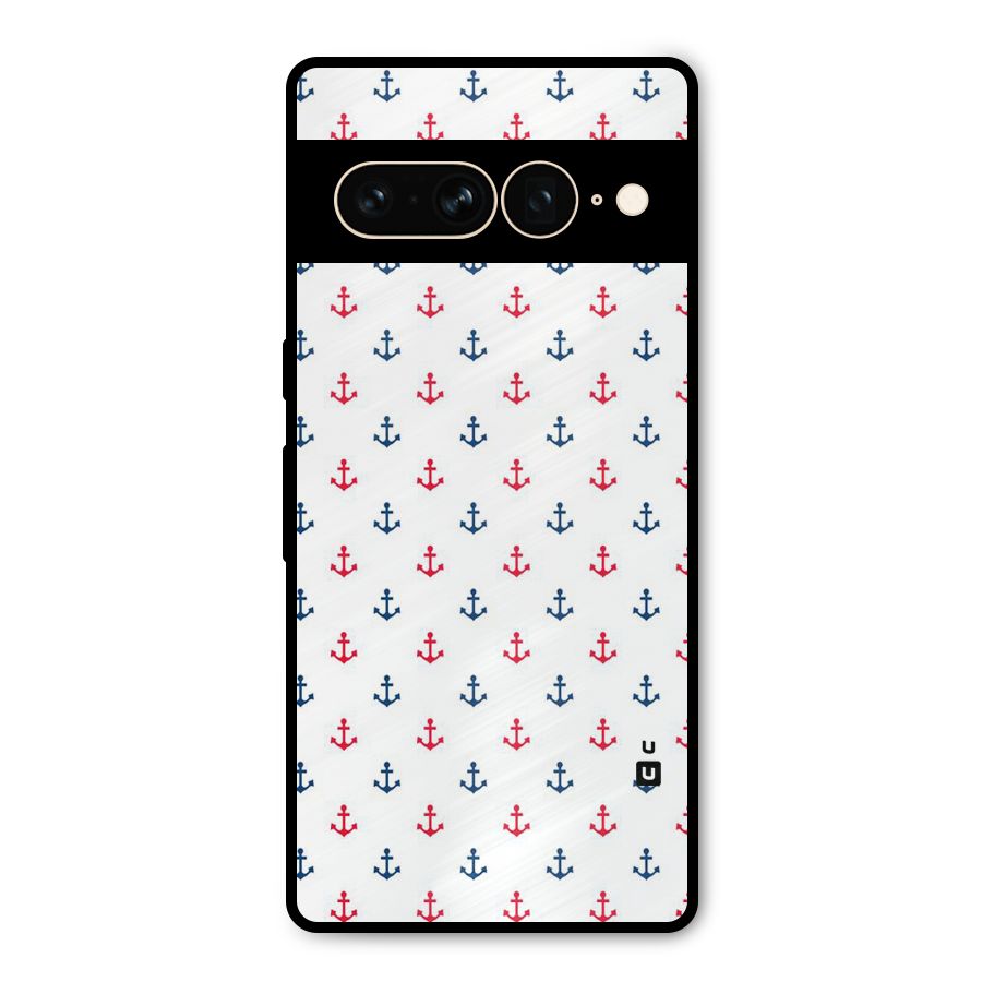 Minimal Anchor Pattern Metal Back Case for Google Pixel 7 Pro