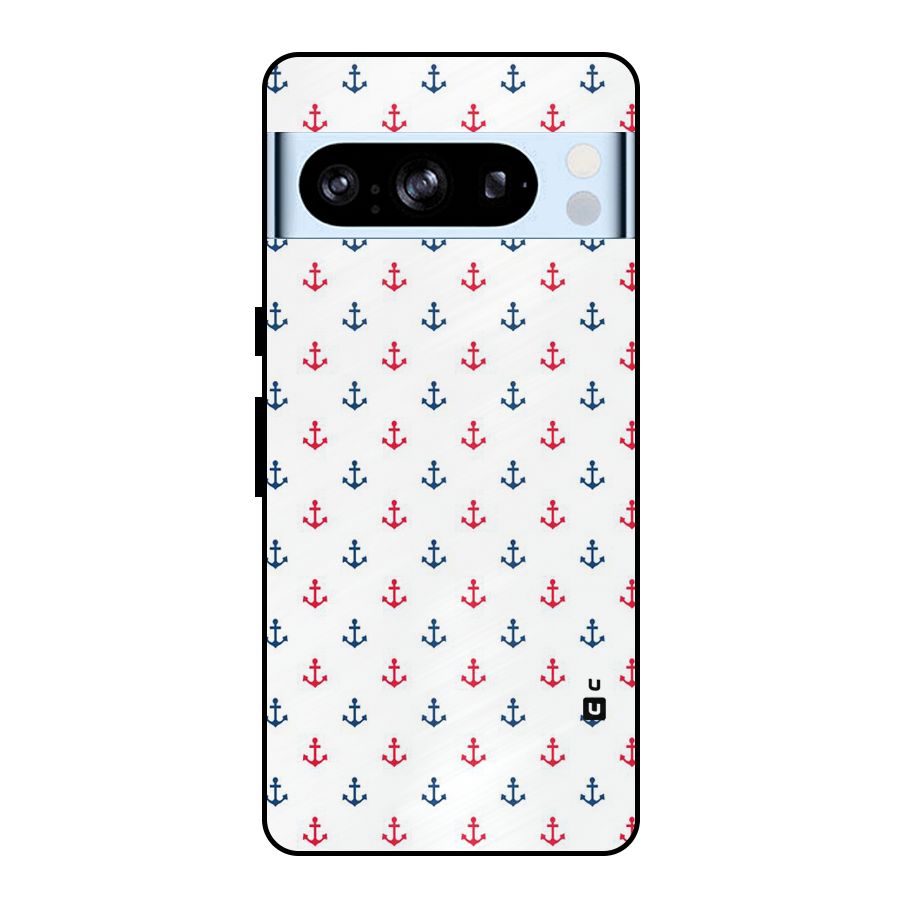 Minimal Anchor Pattern Metal Back Case for Google Pixel 8 Pro