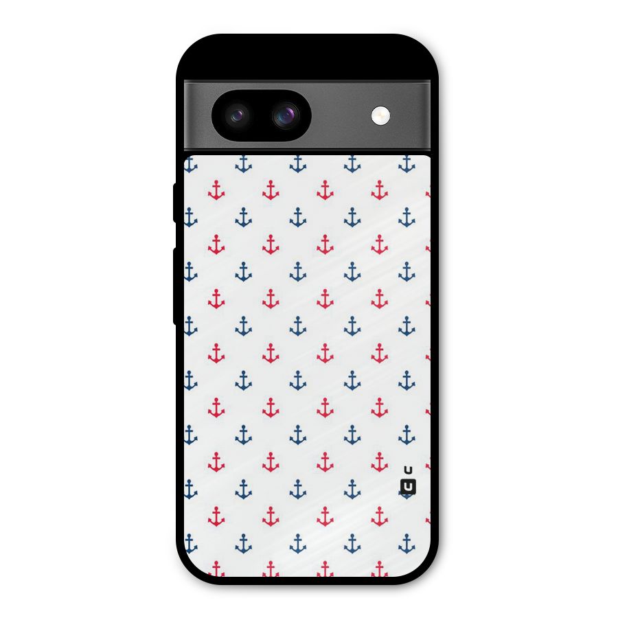 Minimal Anchor Pattern Metal Back Case for Google Pixel 8a