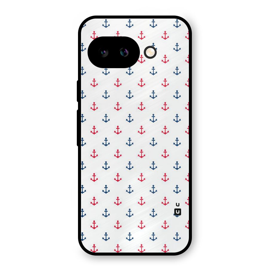 Minimal Anchor Pattern Metal Back Case for Google Pixel 9a