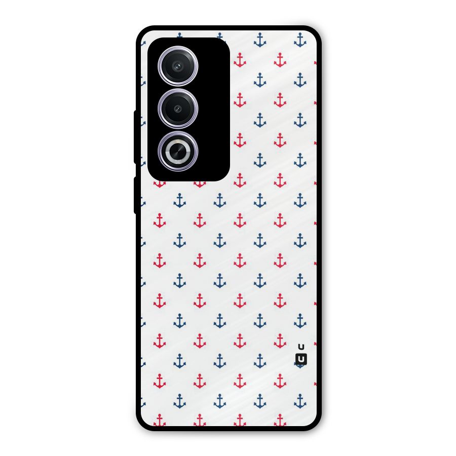 Minimal Anchor Pattern Metal Back Case for Oppo A3 Pro