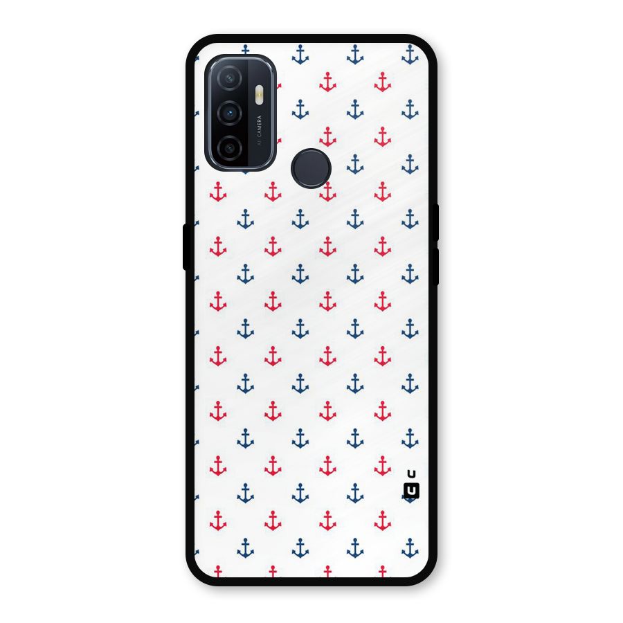 Minimal Anchor Pattern Metal Back Case for Oppo A53