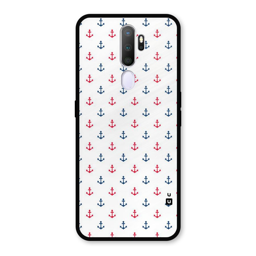 Minimal Anchor Pattern Metal Back Case for Oppo A9 (2020)