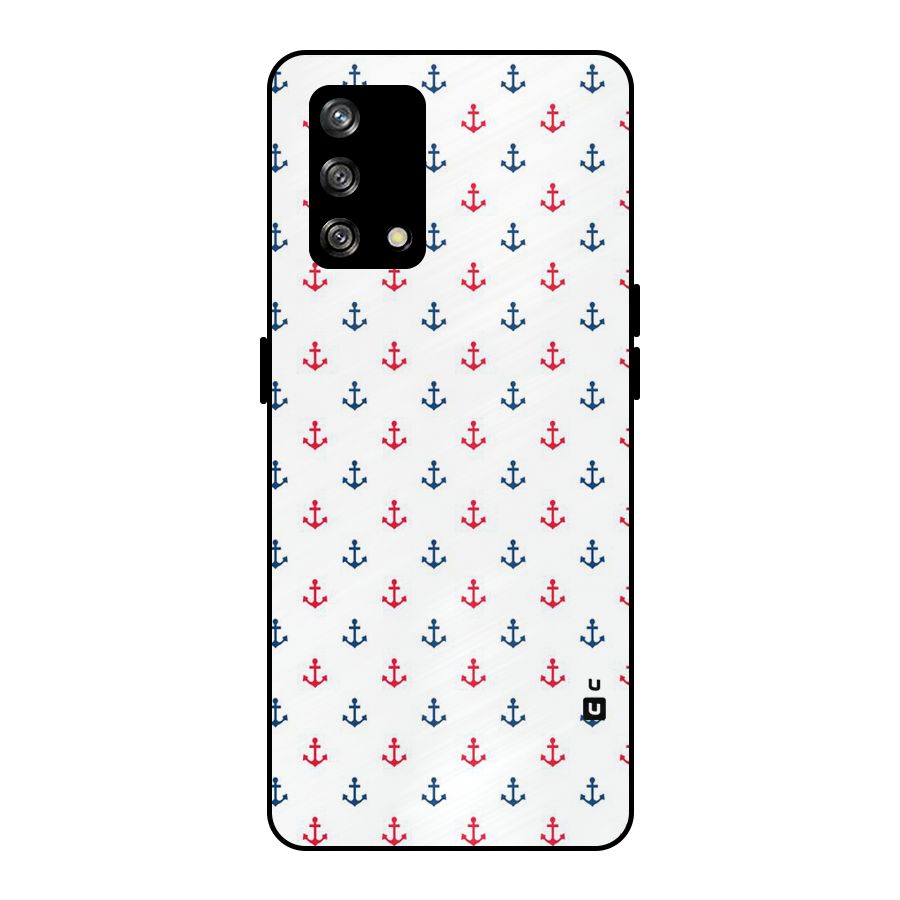 Minimal Anchor Pattern Metal Back Case for Oppo F19