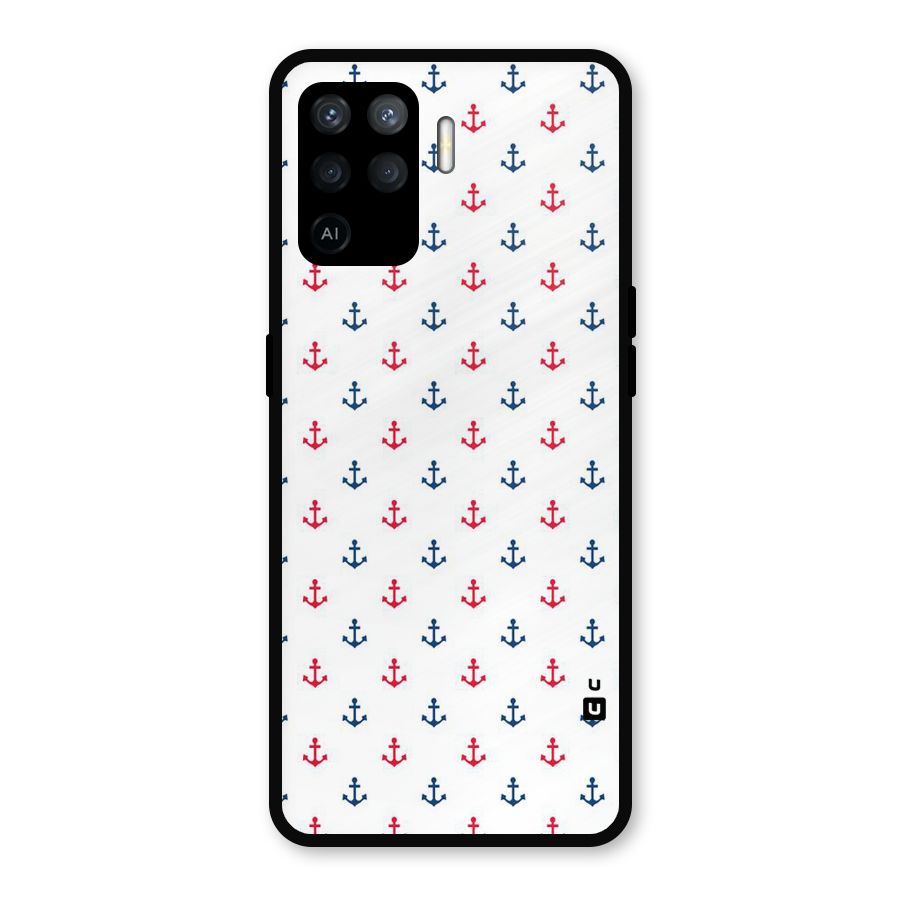 Minimal Anchor Pattern Metal Back Case for Oppo F19 Pro